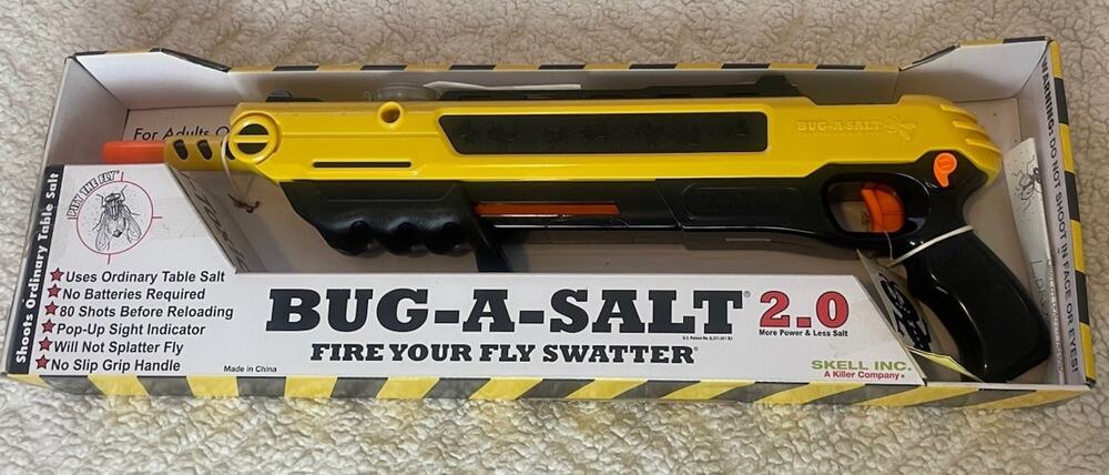 BUG-A-SALT 2.0 Yellow Salt Gun Fly Spider Insect Control Shooter | New in Box